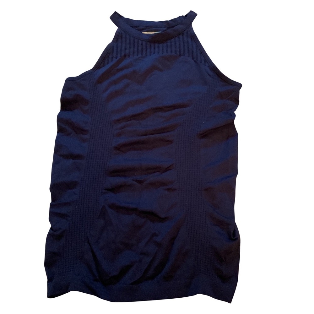 Athleta Renew High Neck Tank Navy Blue Seamless Active Top 223966 Small